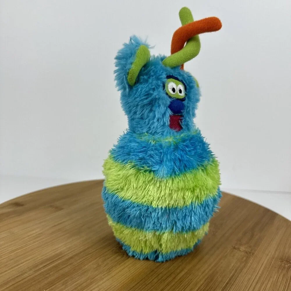Melissa and Doug Blue Green Striped‎ Fuzzy Monster Bowling Pin Plush Replacement